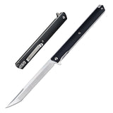 Samior A42 Small Slim Pocket Flipper Knife, 3.5 inches D2 Tanto Blades