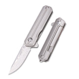 Samior HY004 Mini Titanium Handle Pocket Knife 1.45" Damascus Blade