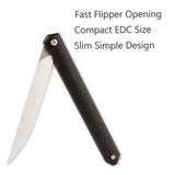 Samior G1035 Slim Flipper Knife, 3.5" D2 Tanto Blade, G10 Handle