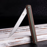 Samior G1035 G10 Handle Flipper Knife, 3.5" D2 Blade (6 variants)