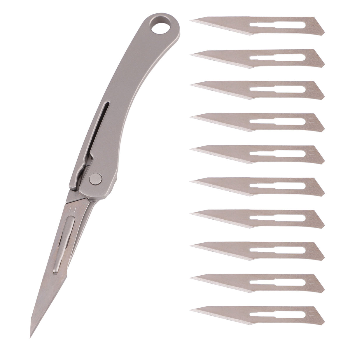 Mini Titanium Pocket Utility Folding Knife Scalpel Blades Opener Keychain  EDC