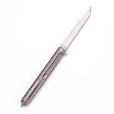Samior GDT035 Titanium Handle Flipper Knife, 3.5" D2 Tanto Blade