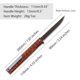 Samior GP035 Snake Wood Handle Flipper Knife, 3.5" D2 Blade,