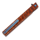 Samior GP035 Snake Wood Handle Flipper Knife, 3.5" D2 Blade,