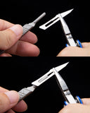 ainhue A45 Small Slim 3# Scalpel Knife Handle with Pry Bar, 10pcs #11 Blades