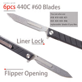 aihue A35 Slim Scalpel Folding Knife with #60 Blades-Samior S136