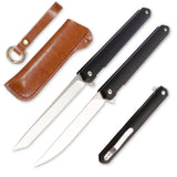 Samior G1035 Slim Flipper Knife, 3.5" D2 Tanto Blade, G10 Handle
