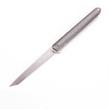 Samior GDT035 Titanium Handle Flipper Knife, 3.5" D2 Tanto Blade