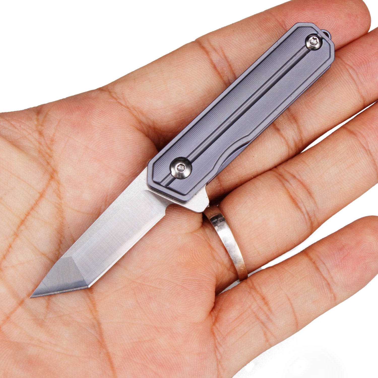 Samior HY003 Mini Samurai Keychain Pocket Folding Knife, 1.45 inches Tanto Blade