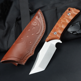 ainhue AF827 Tanto Fixed Blade Knife 3.75 inch Satin Tanto Blade