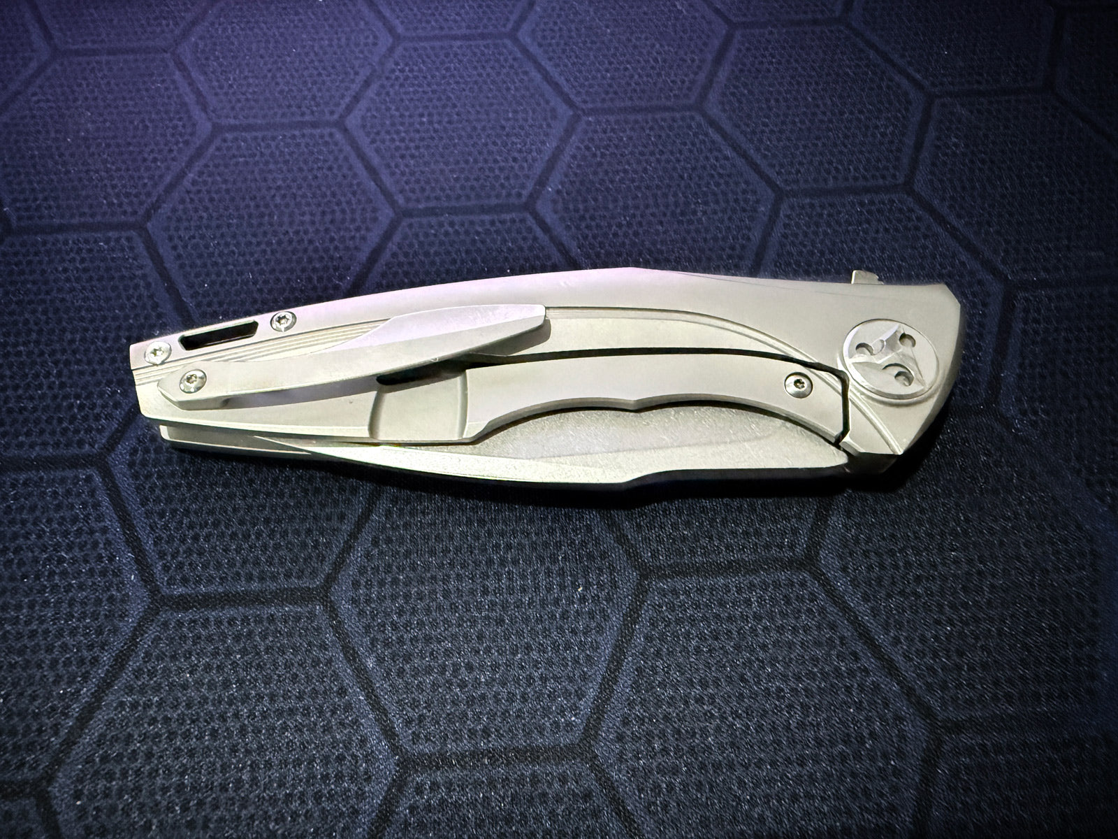 Tenchilon T51 Folding Pocket Knife, TC4 Titanium Handle Flipper Knife, 3.7" D2 Blade