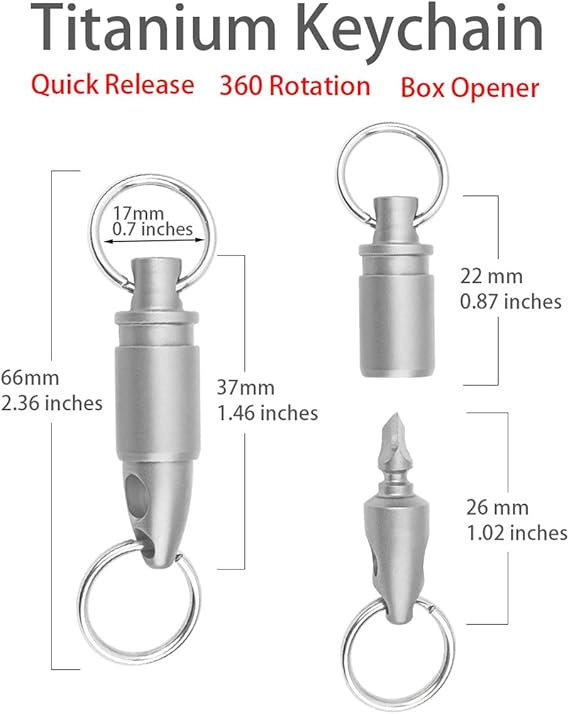 T14 Quick Release Detachable TC4 Titanium Universal Key Ring Connector