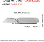 A33 Unique Deployment Titanium Alloy Pocket Utility Knife, 10pcs Replaceable Blades, 3.3 inches Handles with Pocket Clip, Heavy Duty Box Cardboard Cutter