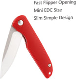 T28 Mini Flipper Folding Pocket Knife, 2.1 Inch Blades, Contoured ABS Handle with Liner lock, Micro Small Little Utility EDC Knives