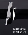 ainhue A23 Mini Scalpel Folding Pocket Knife with 10pcs #11 Replaceable Blade