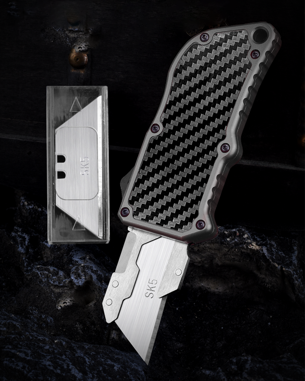 ainhue RU36 Auto Retractable Box Cutter OTF Utility Knife