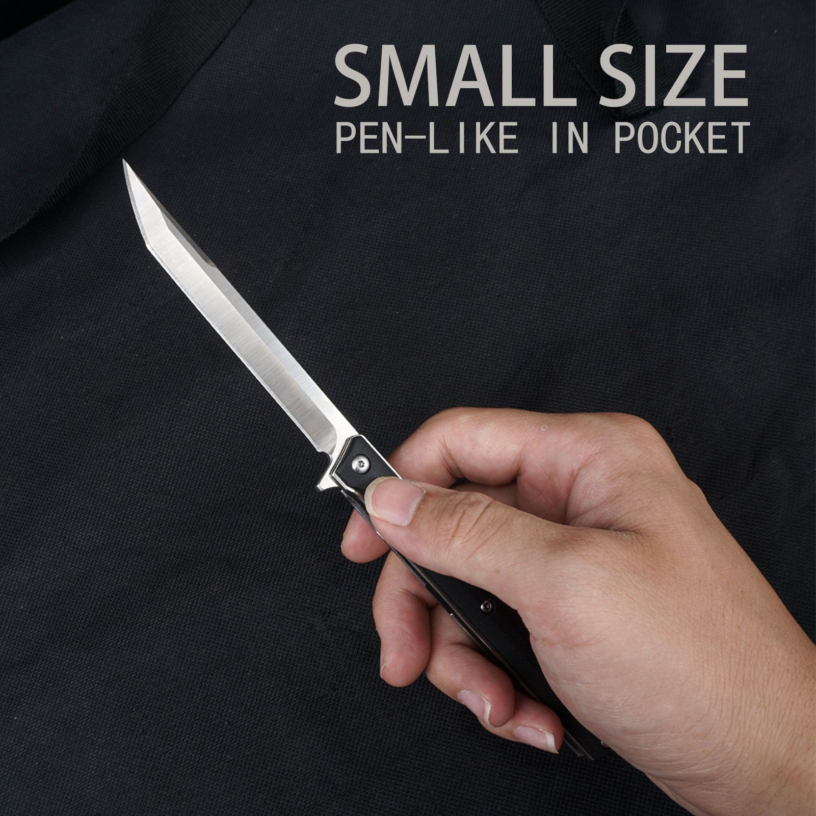 Samior T42 Small Slim Pocket Flipper Knife, 3.5 inches D2 Tanto Blades