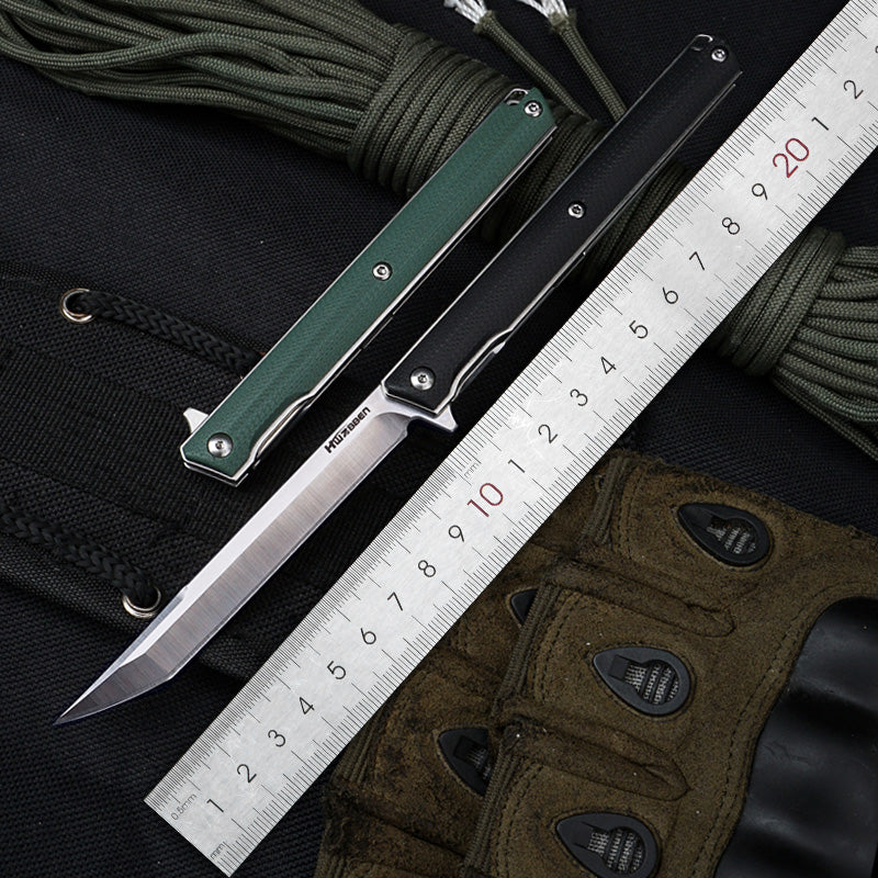 Samior T42 Small Slim Pocket Flipper Knife, 3.5 inches D2 Tanto Blades