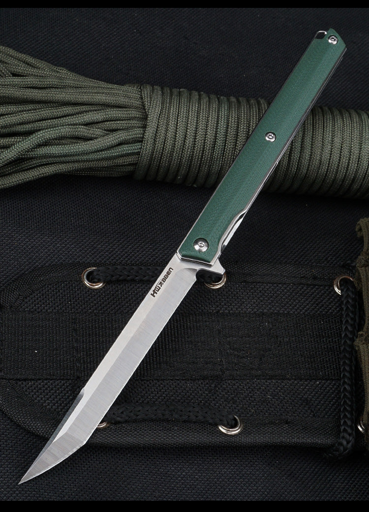 Samior T42 Small Slim Pocket Flipper Knife, 3.5 inches D2 Tanto Blades