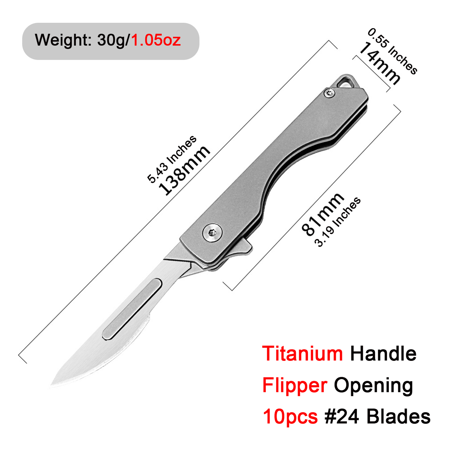 Samior TS135 Folding Scalpel Utility Knife with 10 Blades