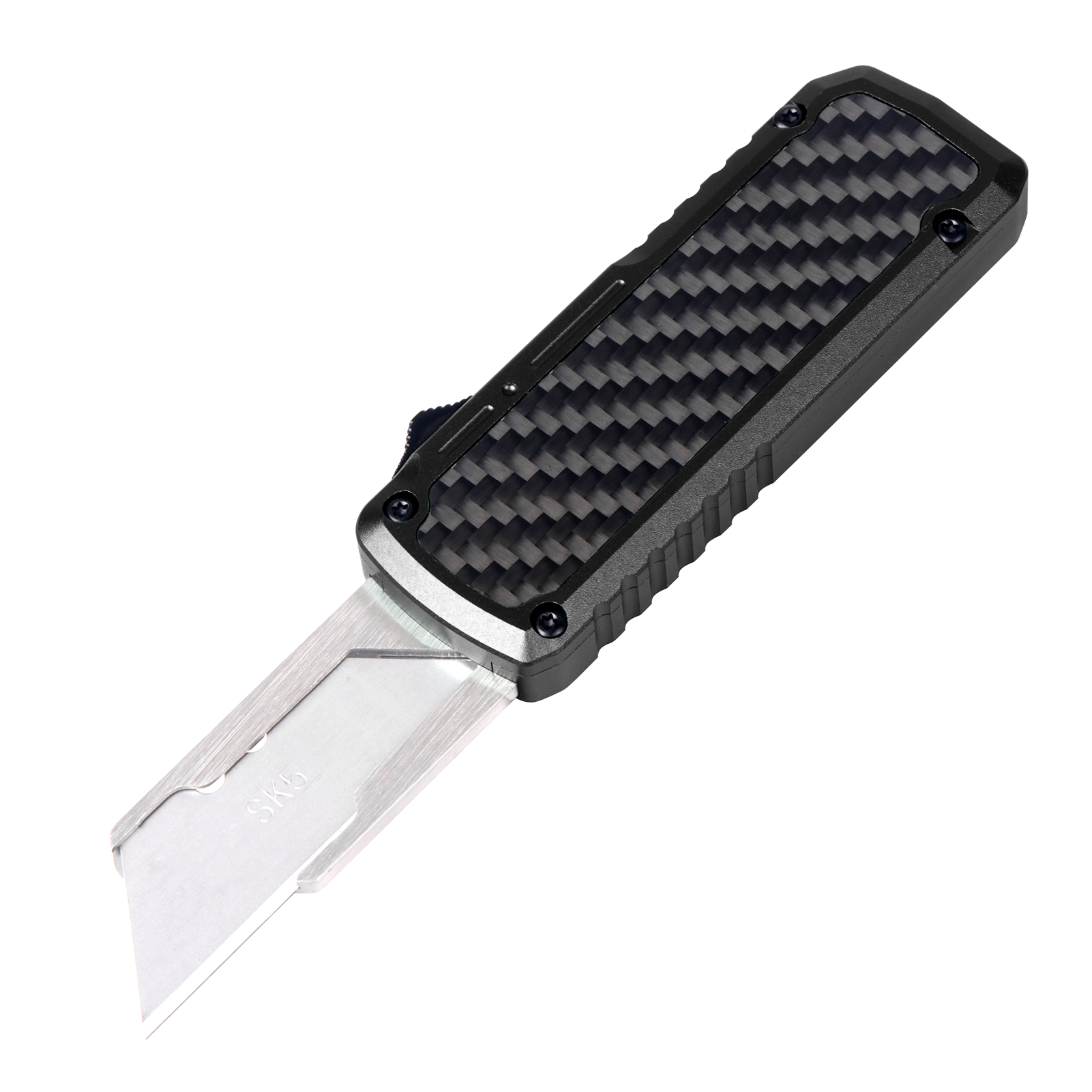ainhue RU35 Retractable Utility Knife, 3.5 Inch Aluminum Handle with Pocket Clip, 5pcs SK5 Replacement Blades