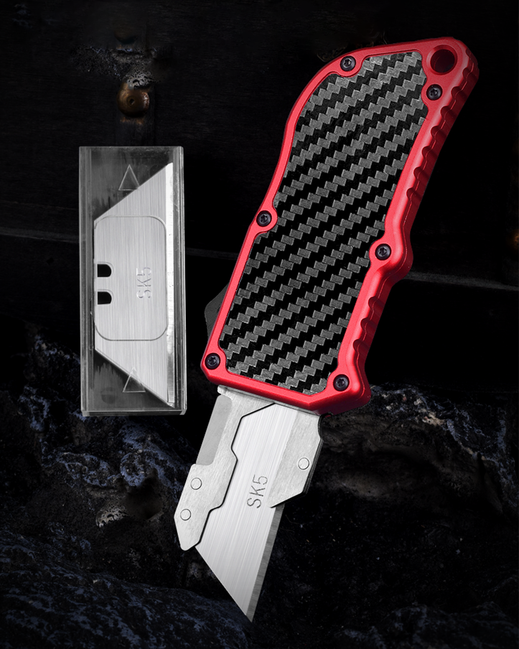 ainhue RU36 Auto Retractable Box Cutter OTF Utility Knife