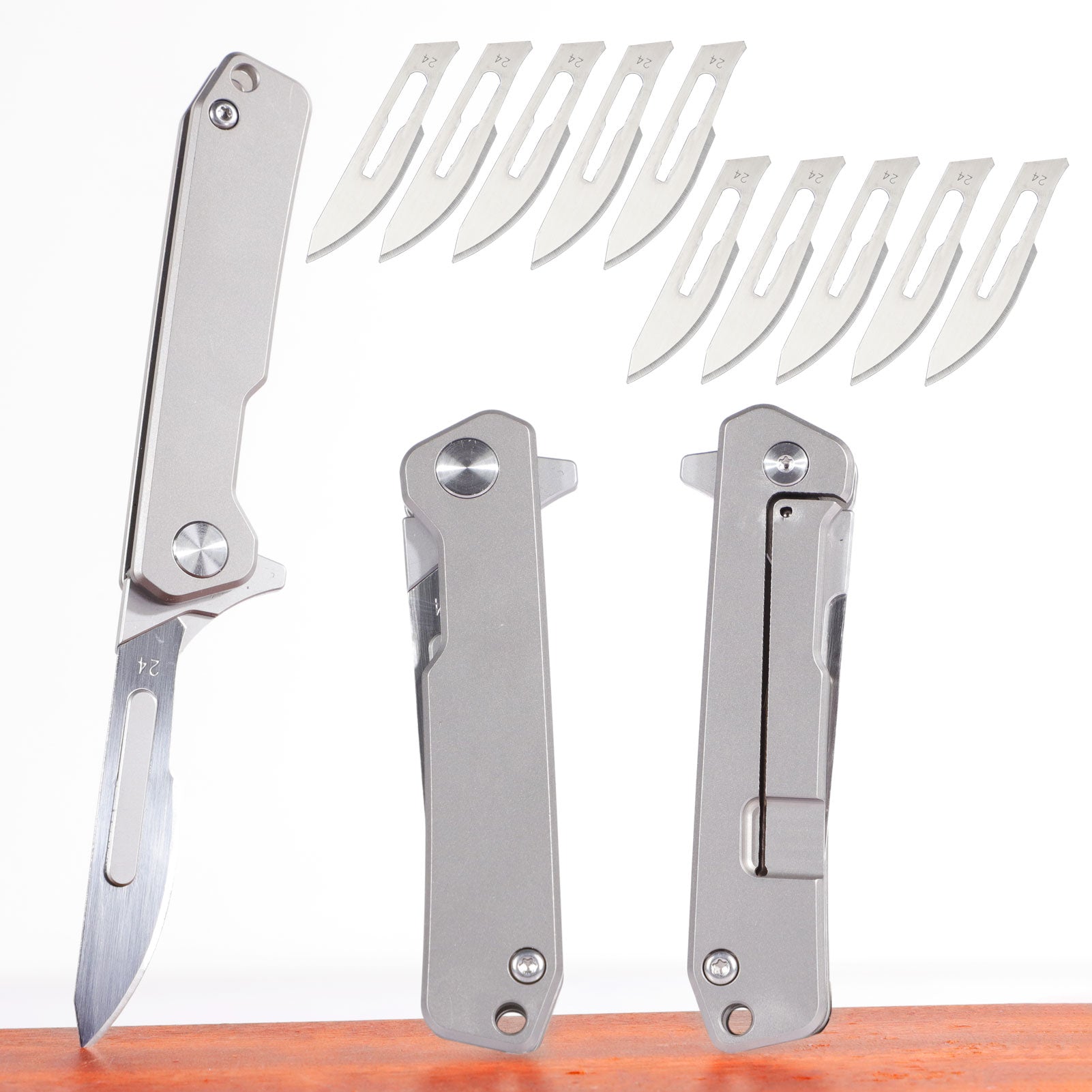 ainhue T29 Scalpel Folding Flipper Knife with 10pcs #24 Blade