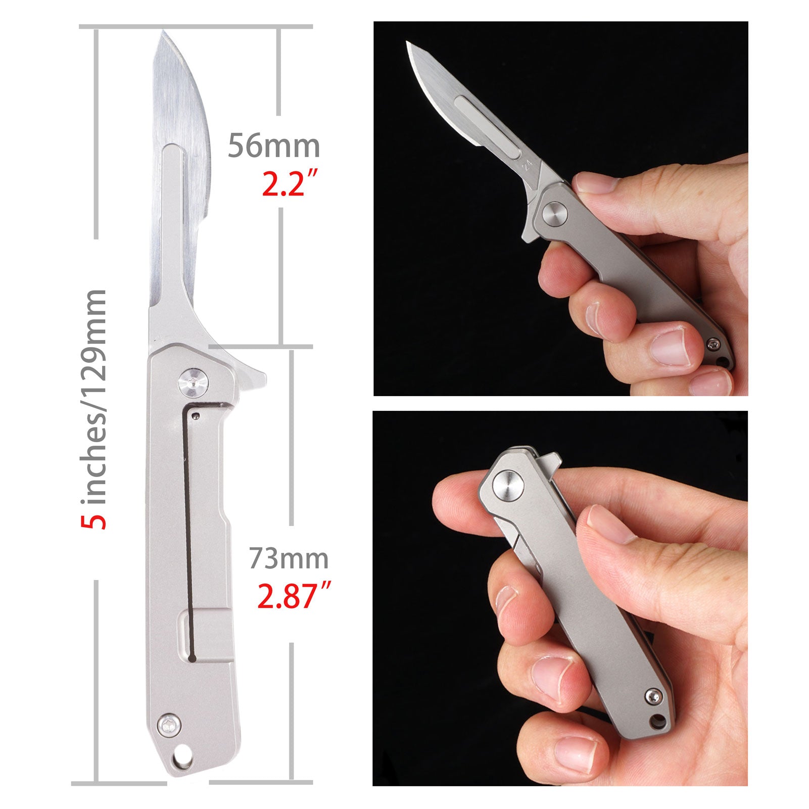 ainhue T29 Scalpel Folding Flipper Knife with 10pcs #24 Blade