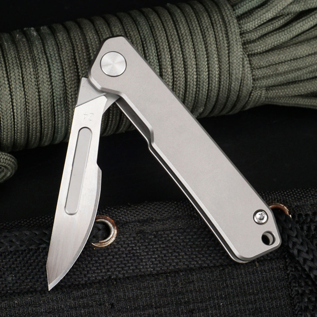 ainhue T29 Scalpel Folding Flipper Knife with 10pcs #24 Blade