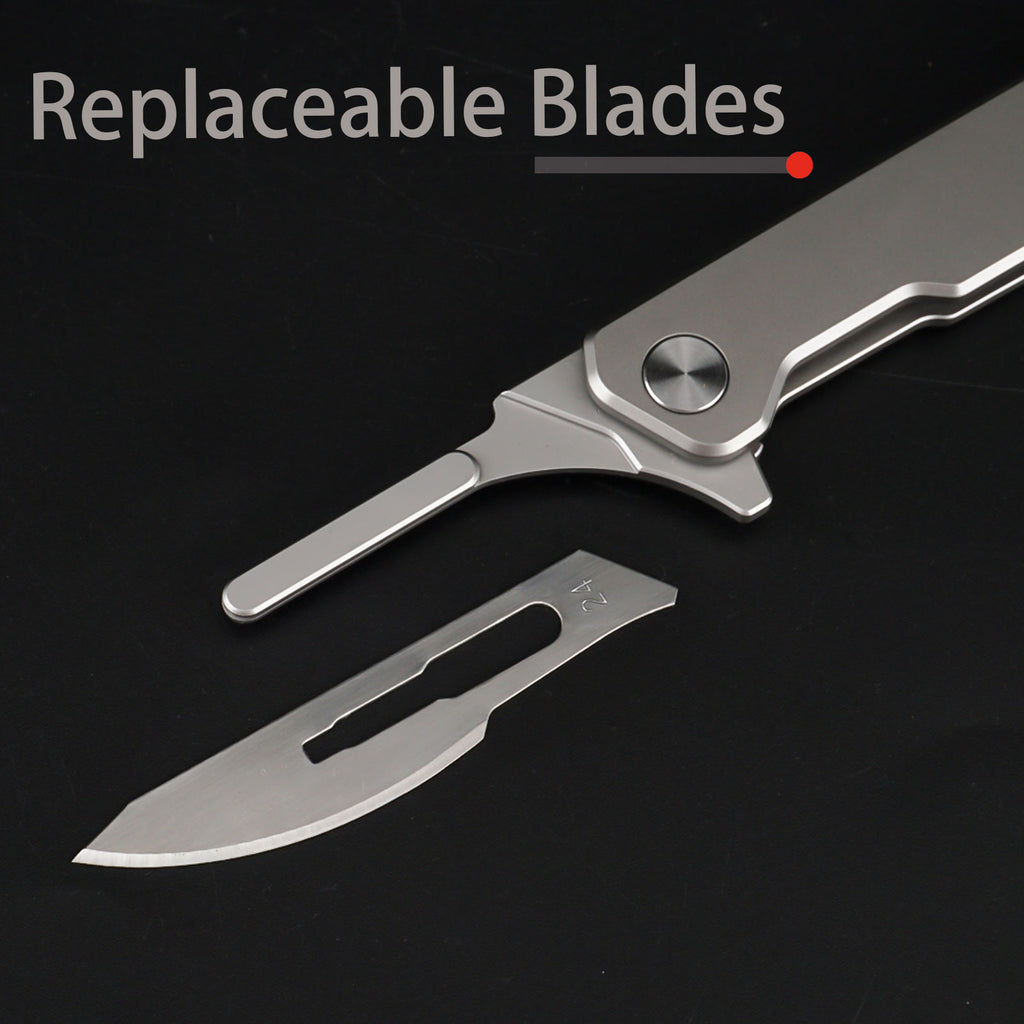 ainhue T29 Scalpel Folding Flipper Knife with 10pcs #24 Blade