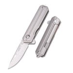 Samior HY004 Mini Folding Pocket Knife 1.45" Damascus Blade, Titanium Handles