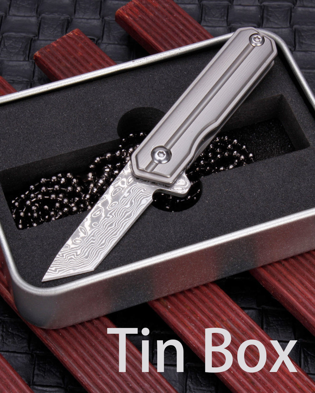 Samior HY004 Mini Titanium Handle Pocket Knife 1.45" Damascus Blade