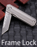 Samior HY004 Mini Titanium Handle Pocket Knife 1.45" Damascus Blade