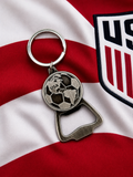 Samior USA Soccer Keychain Bottle Opener – Metal EDC Key Ring Opener for Patriotic Soccer Fans