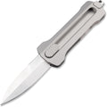 ainhue T33 Compact Retractable EDC Utility Spear Point Titanium Handle Pocket Knife