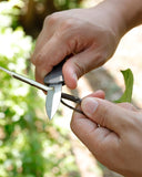 T33 Compact Retractable EDC Utility Box Cutter Pocket Knife, 1.9 inches D2 Spear Point Blades, 3.3 inches TC4 Titanium Handles