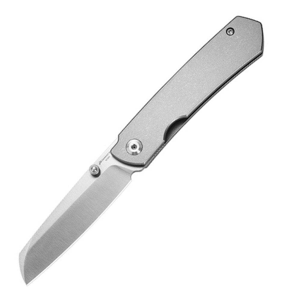 PioneerEDC MT039 Flipper Folding Pocket EDC Knife,  M390 Brushed Blade, TC4 Titanium Handles