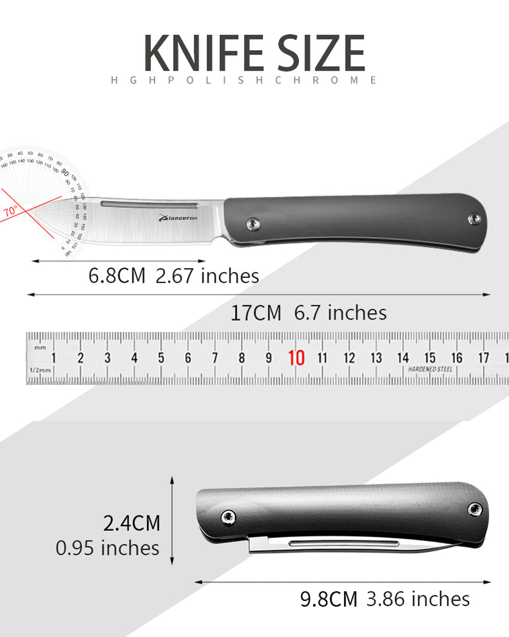 PioneerEDC MT0386 Slipjoint Pocket Knife, 14C28N Stainless Steel Blade
