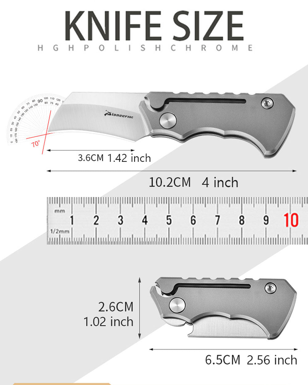 PioneerEDC MT026 Small Hawkbill Folding Pocket EDC Knife