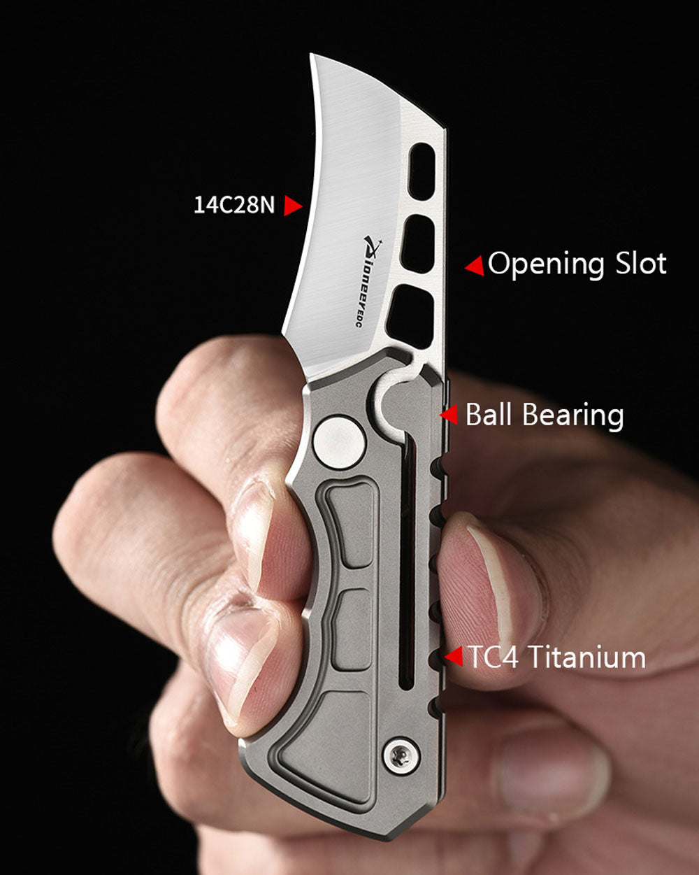 PioneerEDC MT026 Small Hawkbill Folding Pocket EDC Knife