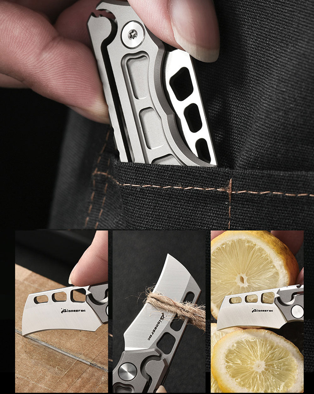 PioneerEDC MT026 Small Hawkbill Folding Pocket EDC Knife