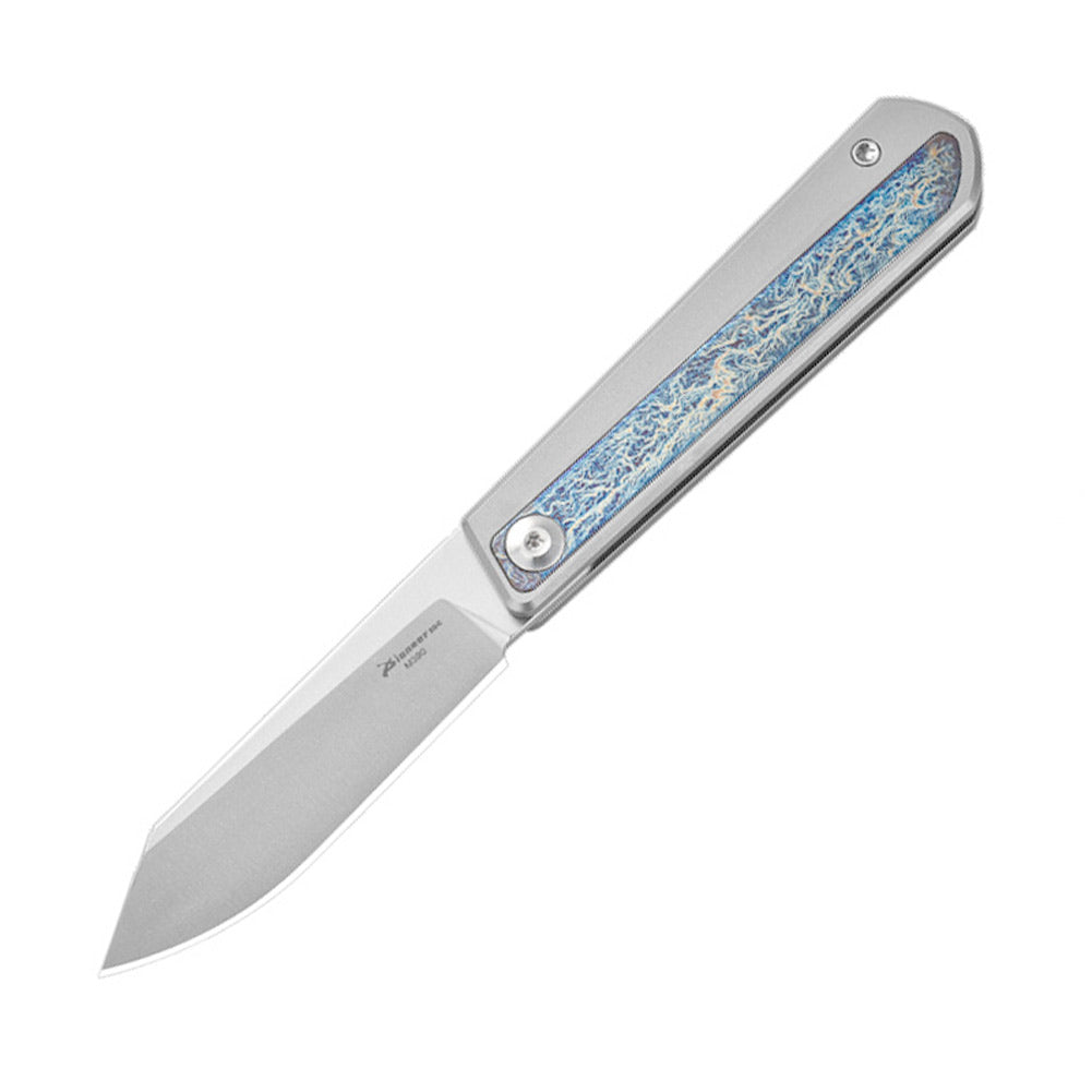 PioneerEDC MT038 Front Flipper Slipjoint Folding Pocket EDC Knife,  M390 Blade, TC4 Titanium Handles