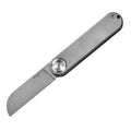 PioneerEDC MT358 Folding Pocket EDC Knife, 2.28 Inch Sheepsfoot M398 Blade, TC4 Titanium Handles, Double Detent Non-Locking, Front Flipper Opening, 2.57 Oz