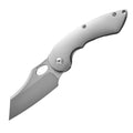 PioneerEDC MT56 Compact Folding Pocket EDC Flipper Thumb Hole Opening Knife, M390 Wharncliffe Blade, 3.94 inches Frame Lock TC4 Titanium Handle with Pocket Clip, 3 oz