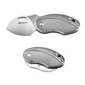 PioneerEDC M276 Chubby Small Folding Pocket Knife, Sheepfoot 14C28N Blade, TC4 Titanium Handle, Double Detent Non-Locking SlipJoint, 3.4 oz