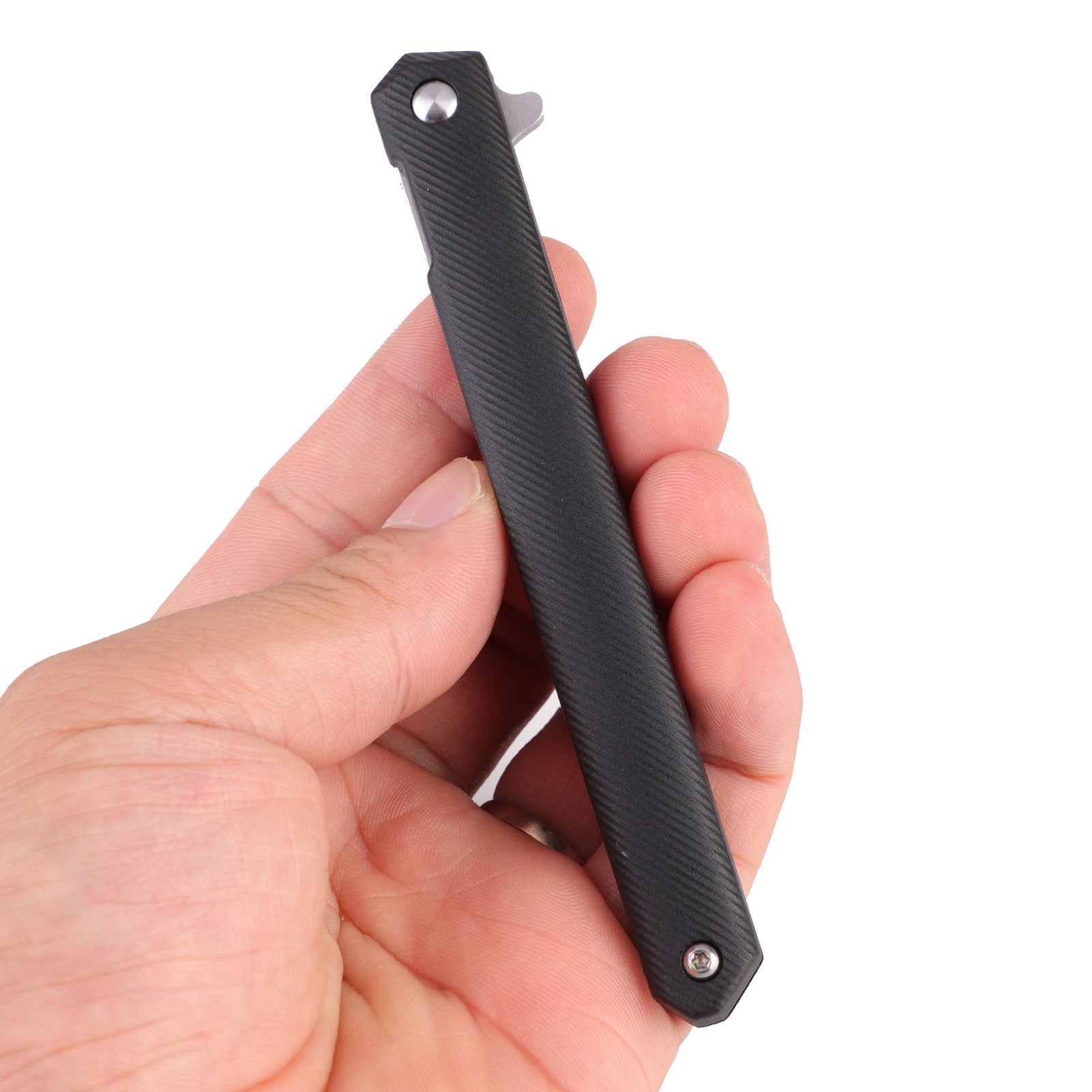 Samior  GA035 Slim Flipper Knife, 3.5" 5CR13 Tanto Blade, ABS Handle