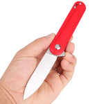 Samior G1028 Compact Folding Flipper Knife, 2.8" D2 Blade, G10 Handle