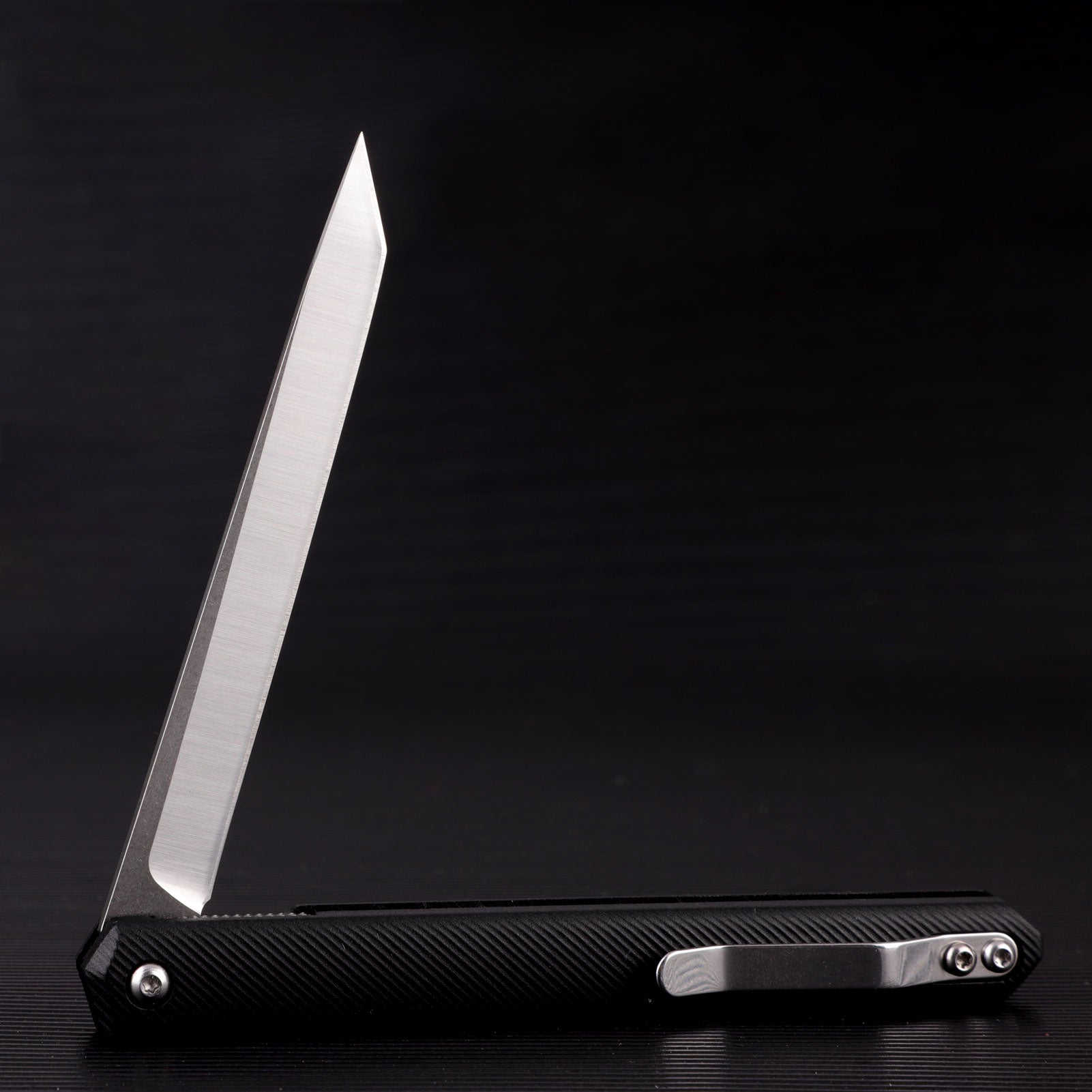 Samior  GA035 Slim Flipper Knife, 3.5" 5CR13 Tanto Blade, ABS Handle