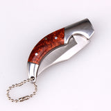 Samior AC513 Mini Bowie Slipjoint Keychain Knife, 2" Clip Blade, Acrylic Handle