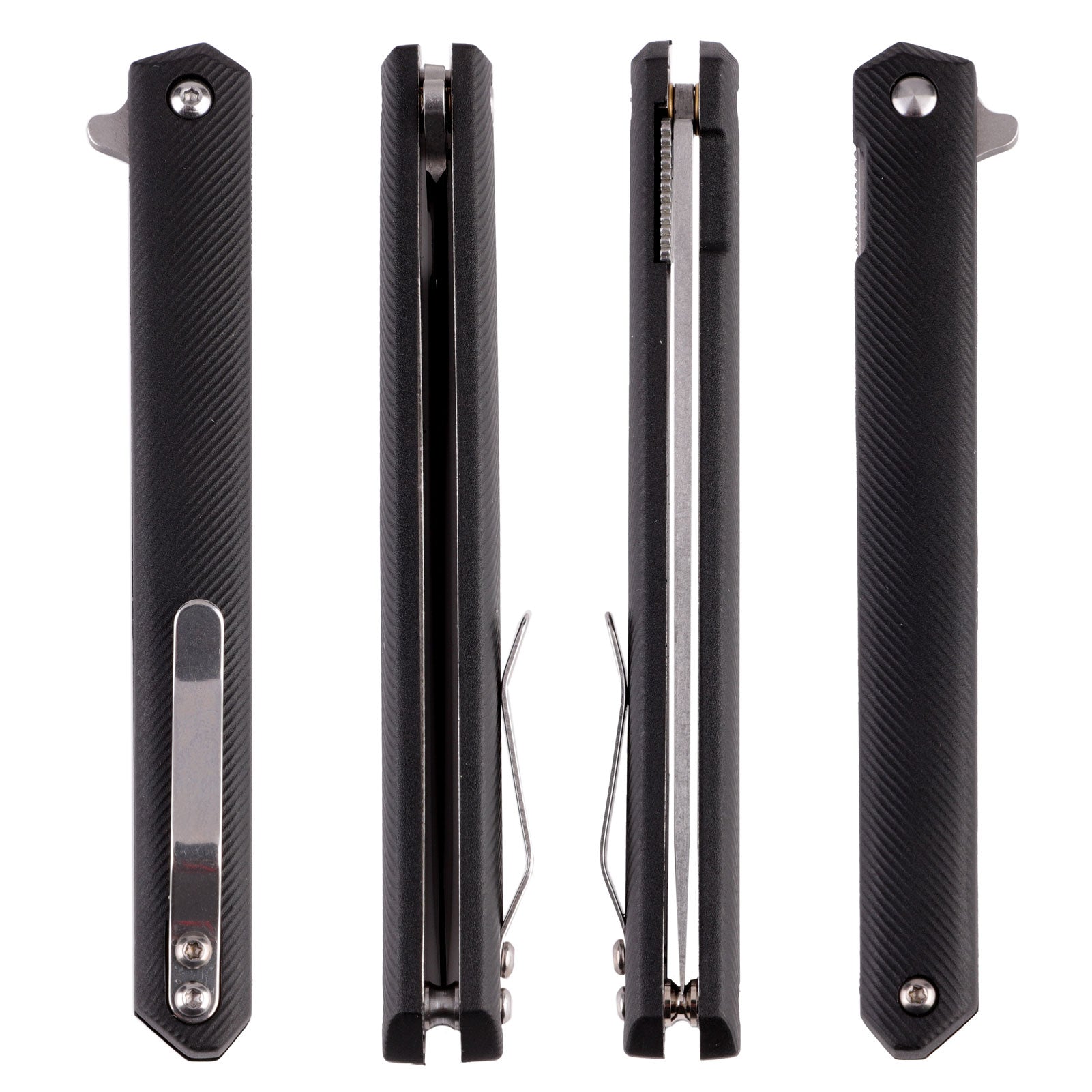 Samior  GA035 Slim Flipper Knife, 3.5" 5CR13 Tanto Blade, ABS Handle